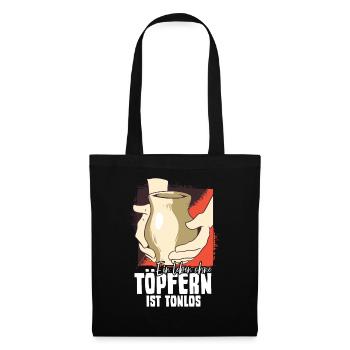 Töpfern - Stoffbeutel - Schwarz - Vorne