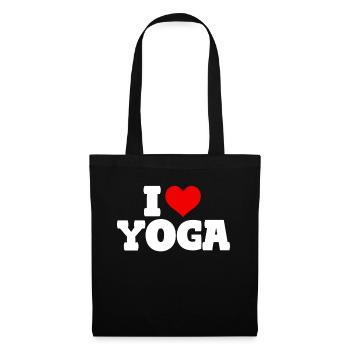 I Love Yoga - Stoffbeutel - Schwarz - Vorne