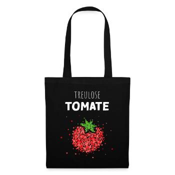 Treulose Tomate Kostümersatz Karneval Fasching - Stoffbeutel - Schwarz - Vorne