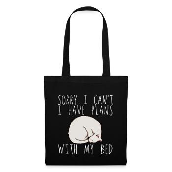 Désolé, je ne peux pas avoir de plans avec mon lit 2 - Sac en tissu - noir - Devant