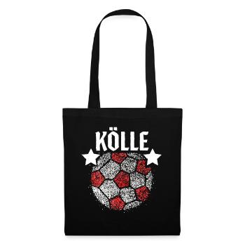 Kölle Fussball Köln Karneval Kostümersatz Rot Weiß - Stoffbeutel - Schwarz - Vorne