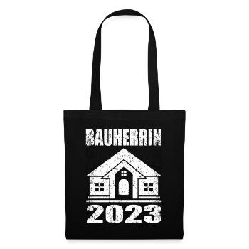Bauherrin geschenk - Bauherrin 2023 - Stoffbeutel - Schwarz - Vorne