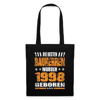 Bauherr Geburtstag Die Besten Bauherren wurden - Stoffbeutel - Schwarz - Vorne