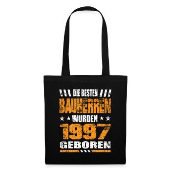 Bauherr Geburtstag Die Besten Bauherren wurden - Stoffbeutel - Schwarz - Vorne