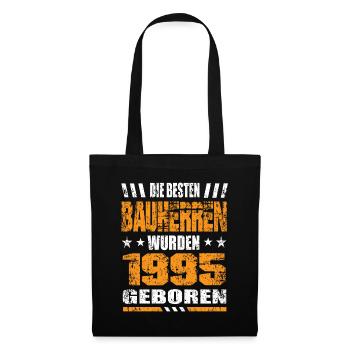 Bauherr Geburtstag Die Besten Bauherren wurden - Stoffbeutel - Schwarz - Vorne