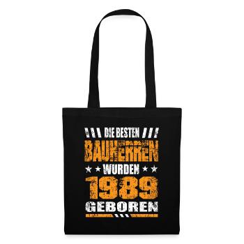 Bauherr Geburtstag Die Besten Bauherren wurden - Stoffbeutel - Schwarz - Vorne