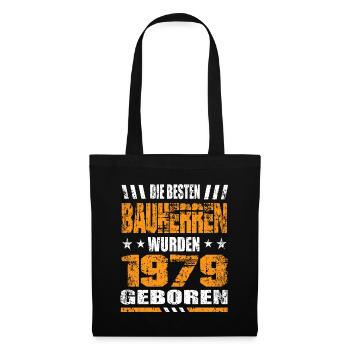 Bauherr Geburtstag Die Besten Bauherren wurden - Stoffbeutel - Schwarz - Vorne