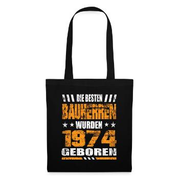Bauherr Geburtstag Die Besten Bauherren wurden - Stoffbeutel - Schwarz - Vorne