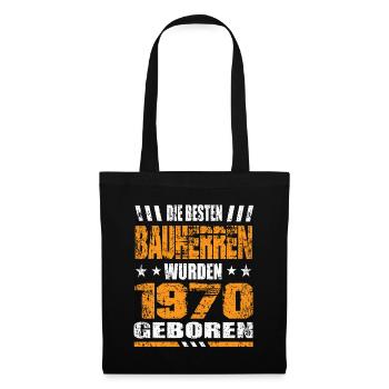 Bauherr Geburtstag Die Besten Bauherren wurden - Stoffbeutel - Schwarz - Vorne