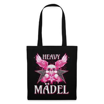 Biker Rocker Frau, Heavy Rock, Punk Mädel, Hard - Stoffbeutel - Schwarz - Vorne