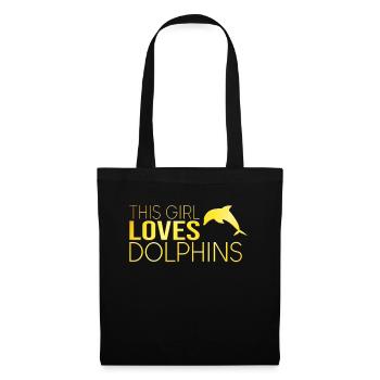 Cette fille aime les dauphins - Sac en tissu - noir - Devant