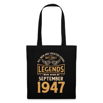Birthday The Legends were born in September 1947 g - Tote Bag - black - Front