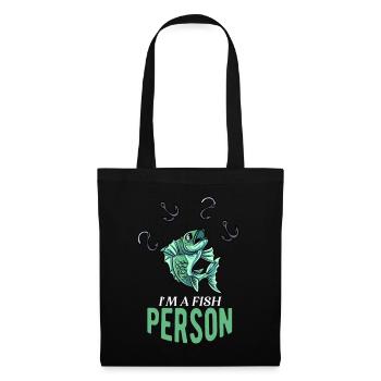 Pêcheur à la ligne - Sac en tissu - noir - Devant