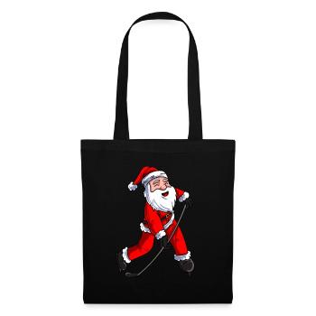 Père Noël Hockey sur glace - Sac en tissu - noir - Devant