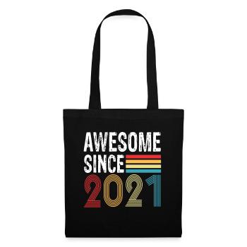 Awesome Since 2021 Geburtstag 2021 Vintage 2021 - Stoffbeutel - Schwarz - Vorne