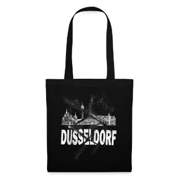 Düsseldorf Deutschland Stadt Skyline Grunge Splash - Stoffbeutel - Schwarz - Vorne