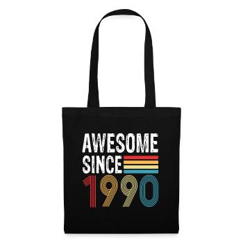 Awesome Since 1990 Geburtstag 1990 Vintage 1990 - Stoffbeutel - Schwarz - Vorne