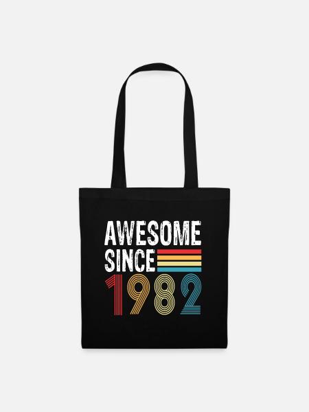 Awesome Since 1982 Geburtstag 1982 Vintage 1982 - Stoffbeutel - Schwarz