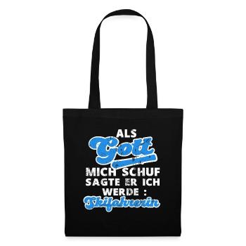 Skifahrerin Skifahrer Skifahren Ski Spruch - Stoffbeutel - Schwarz - Vorne