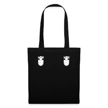 Axolotl Chest Pocket Kawaii Axolotl Funny Axolotl - Stoffbeutel - Schwarz - Vorne