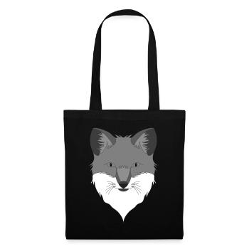 Fuchs Waldtier Design mit Tierkopf - Stoffbeutel - Schwarz - Vorne