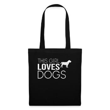 Dicton de chien de fille - Sac en tissu - noir - Devant
