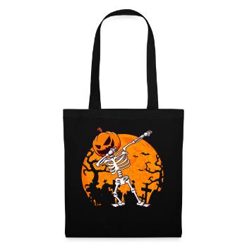 Skeleton with Pumpkin Jack O Lantern Halloween - Tote Bag - black - Front