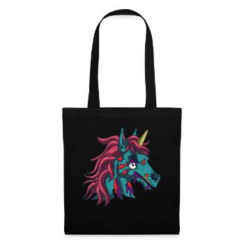 Zombiecorn Zombie Licorne Gothique Gothique Halloween - Sac en tissu - noir - Devant
