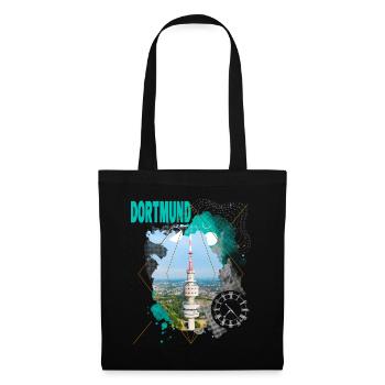 Dortmund Allemagne City Skyline Vintage Rétro - Sac en tissu - noir - Devant