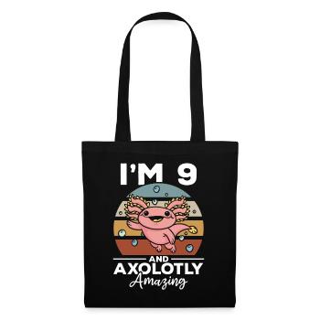 Axolotl I'm 9 And Axolotly Amazing - Axolotl - Tote Bag - black - Front