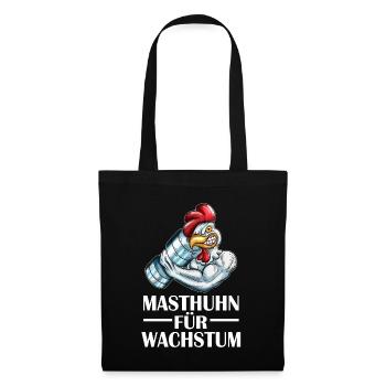 Chicken Masthuhn für Wachstum Bodybilder Hähnchen - Stoffbeutel - Schwarz - Vorne