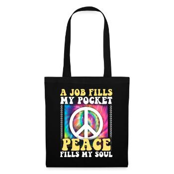 Hippie Tshirt Peace Movement Woodstock Boho Groove - Tote Bag - black - Front