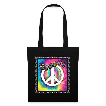 Hippie Peace Groovy Flowerpower Boho Woodstock - Sac en tissu - noir - Devant