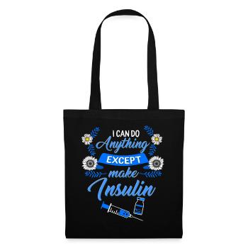 Chemise de sensibilisation au diabète, je peux tout faire - Sac en tissu - noir - Devant