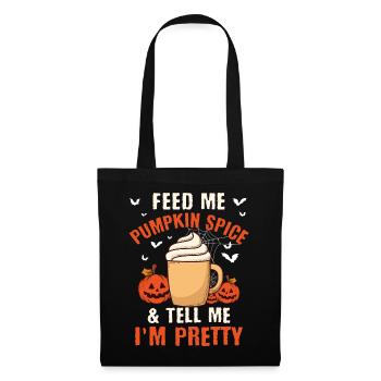 Pumpkin Spice Kaffee Kürbis Herbst Halloween - Stoffbeutel - Schwarz - Vorne
