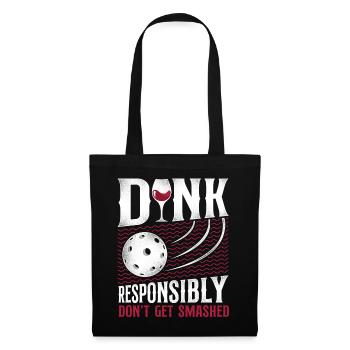 Pickleball Pun Wine Dink - Sac en tissu - noir - Devant
