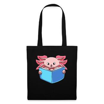 Axolotl Buchliebhaber Salamander - Stoffbeutel - Schwarz - Vorne