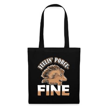 Rongeur Feelin' Porcu-Fine Porcupine - Sac en tissu - noir - Devant