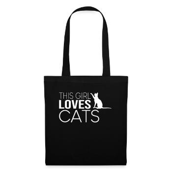 Dicton de chat fille - Sac en tissu - noir - Devant