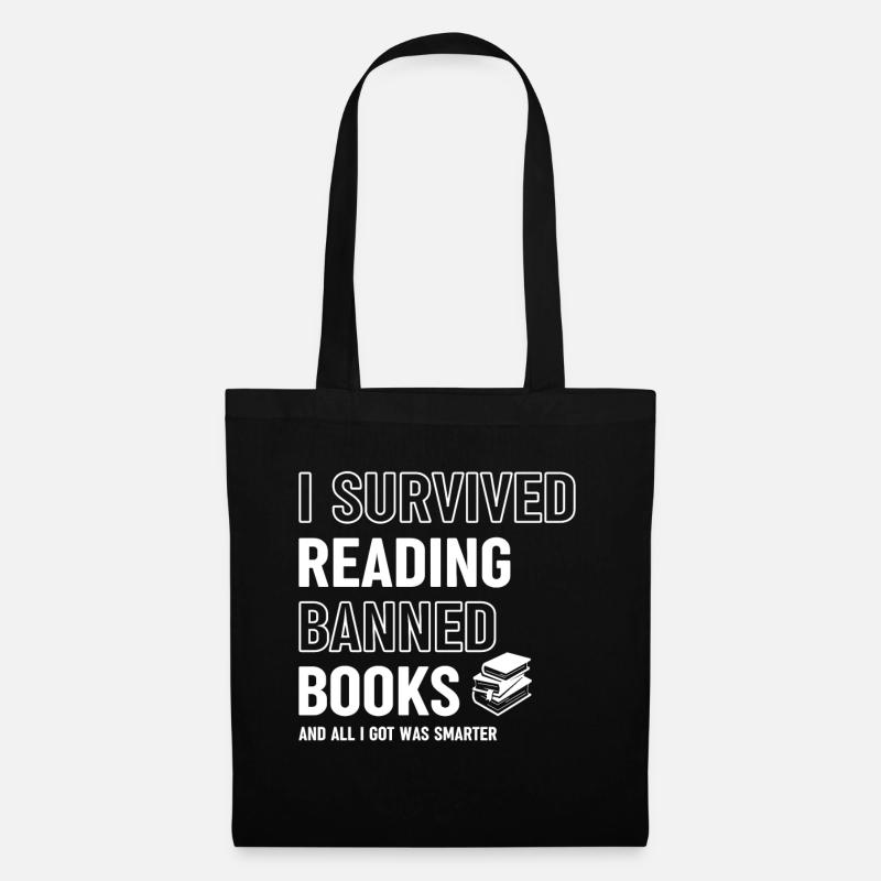 Ich überlebte das Lesen von Banned Book Lover Bookworm - Stoffbeutel - Schwarz