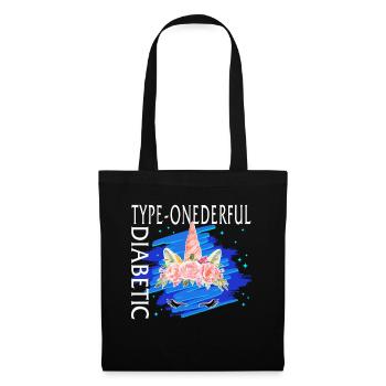 Diabetes Awareness Shirt, Type Onederful Diabetic - Tote Bag - black - Front