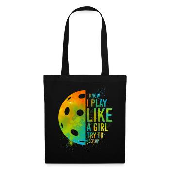 Pickleball Girl Ladies Aquarelle - Sac en tissu - noir - Devant