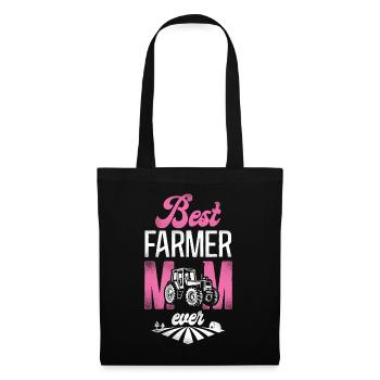 Farming Farmer Mom Mother Tractor - Stoffbeutel - Schwarz - Vorne