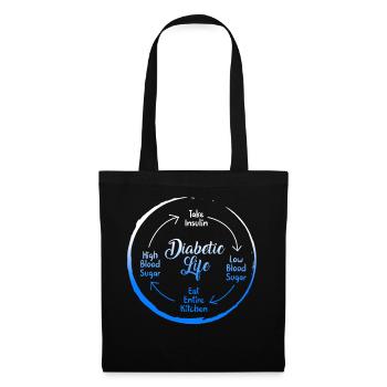Chemise du Mois de la sensibilisation au diabète, Vie diabétique - Sac en tissu - noir - Devant