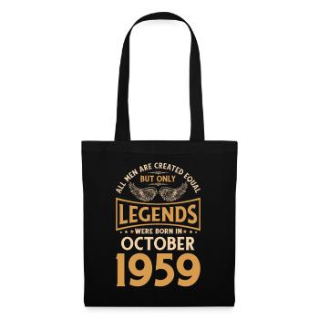 Birthday The legends were born in October 1959 - Tote Bag - black - Front