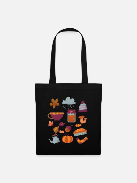 Herbst Farben Shirt Geschenk - Stoffbeutel - Schwarz