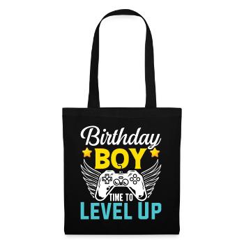 Birthday Boy Il est temps de monter de niveau En ce qui concerne l’anniversaire du jeu vidéo - Sac en tissu - noir - Devant