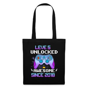 Niveau 5 débloqué génial depuis 2018 Funny Gamer - Sac en tissu - noir - Devant