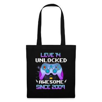 Level 14 Unlocked Awesome Since 2009 Funny Gamer - Tote Bag - black - Front
