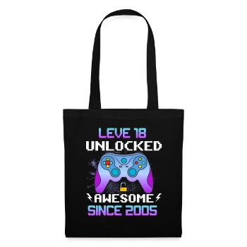 Level 18 Unlocked Awesome Since 2005 Funny Gamer - Tote Bag - black - Front